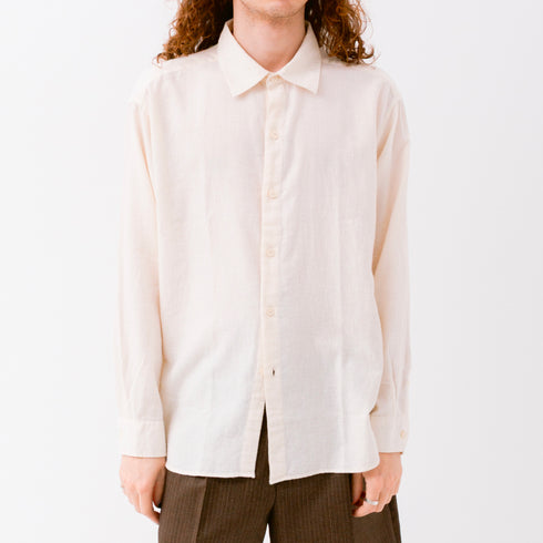 Mfpen Generous Shirt Peeled Ivory M324-037 Fit Detail Front Degli Uberti